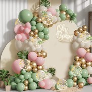 sage pink balloon arch