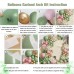 Sage Green Pink Balloon Arch Kit, Olive Green Light Pink Sand White Blush Metallic Gold Balloons with Gold Confetti Balloons for Girl Birthday Woodland Baby Shower Jungle Safari Decorations