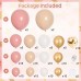 Dusty Pink Blush Balloon Arch Kit, Retro Pink Nude Matte White Metallic Gold Balloons and Gold Confetti Balloons for Boho Engagement Wedding Bridal Shower Birthday Baby Shower Decorations…