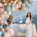 Gender Reveal Balloon Arch Kit, Dusty Pink and Blue Balloons Chrome Gold Sand White Balloons for Gender Reveal Boho Bachelorette Birthday Baby Shower Bridal Bear Theme Decorations