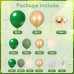 Green Gold Balloon Arch Kit, Dark Green Sage Green Sand White Metallic Gold Balloons Gold Confetti Balloons for Wild One Party Jungle Baby Shower St Patricks Day Decorations…