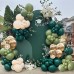 Green Gold Balloon Arch Kit, Dark Green Sage Green Sand White Metallic Gold Balloons Gold Confetti Balloons for Wild One Party Jungle Baby Shower St Patricks Day Decorations…