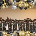 Black Gold Balloon Garland Kit, Black Metallic Silver and Gold Balloon with Black Gold Confetti Balloons for 50th Anniversary Wedding Birthday Graduation Retirement 2024 New Year Party Decorations