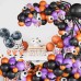 Halloween Balloons Garland Arch Kit, Black Purple Orange Balloons Spider latex balloon with eyes for Halloween Themed Party Kids Halloween Birthday Hocus Pocus Party Haunted House Decorations